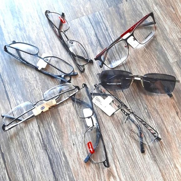 SEVEN PAIRS Prescription-ready Eyeglass Frames, Rx'able men Polarized Clip-Ons - Picture 2 of 7